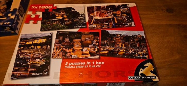 5x 1000 Stukjes Puzzelbox - Prachtig Italië Thema - Merk Wil, Hobby en Vrije tijd, Denksport en Puzzels, Nieuw, Legpuzzel, 500 t/m 1500 stukjes