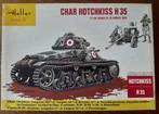 Franse Char Hotchkiss H35 + kanon/3 figuren - Heller 1/35, Hobby en Vrije tijd, Modelbouw | Auto's en Voertuigen, 1:32 tot 1:50