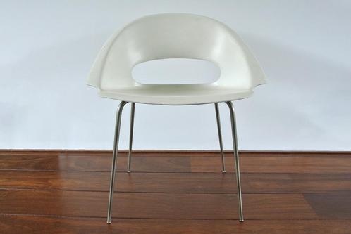 vintage deens design stoel bovirke Lyngfeldt Larsen jaren 50, Huis en Inrichting, Stoelen, Gebruikt, Eén, Kunststof, Wit, Ophalen