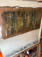 Groot Abstract Schilderij 1x1m - Naturel, Ophalen of Verzenden