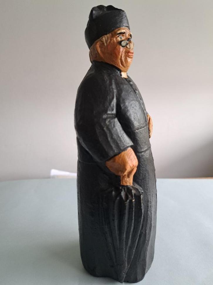 Oud beeldje pastoor, Verzamelen, Beelden en Beeldjes, Gebruikt, Mens, Ophalen of Verzenden