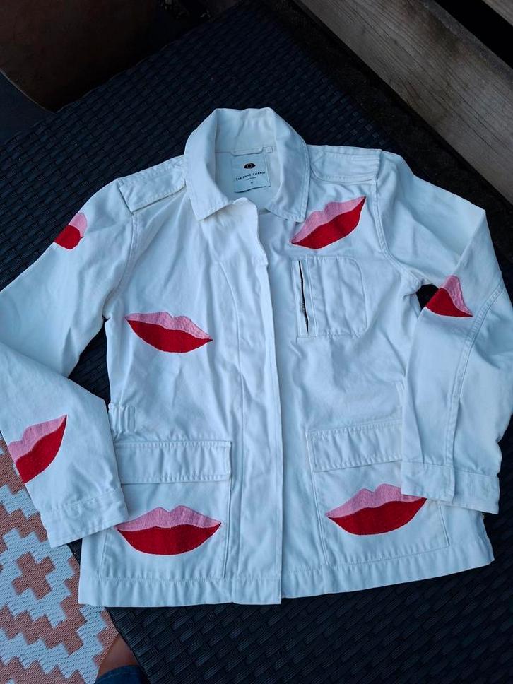 FABIENNE CHAPOT JASJE..MAAT 38.., Kleding | Dames, Jasjes, Kostuums en Pakken, Gedragen, Maat 38/40 (M), Beige, Ophalen of Verzenden