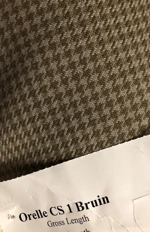 Kobe Orelle CS1; beige+bruin; pied de poule meubelstof, Hobby en Vrije tijd, Stoffen en Lappen, Nieuw, Overige materialen, 120 cm of meer