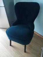 Stoel blauw fluweel Remsta fauteuil Djuparp Ikea nieuw €149, Ophalen