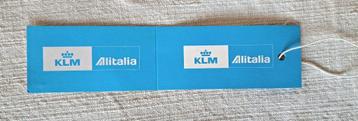 Vintage zeer bijzondere KLM - Alitalia bagagelabel  beschikbaar voor biedingen