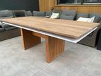 Brix Eetkamertafel eiken met lectuurrand 220 x 100 cm, Huis en Inrichting, Tafels | Eettafels, Ophalen, Gebruikt, 100 tot 150 cm