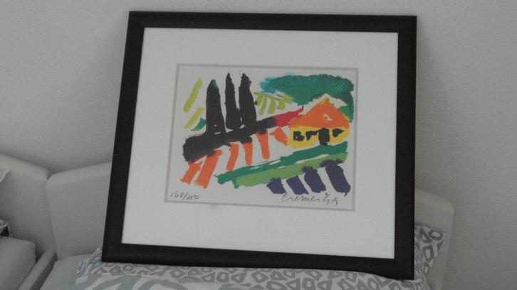 JAN CREMER ; zeefdruk TOSCANE, ingelijst, gesigneerd, Antiek en Kunst, Kunst | Litho's en Zeefdrukken, Ophalen of Verzenden