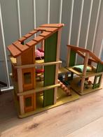 Houten poppenhuis, Kinderen en Baby's, Speelgoed | Poppenhuizen, Poppenhuis, Zo goed als nieuw, Ophalen