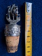 Antieke Zilveren Sluitkurk met 3 master Zijlschip, Ophalen of Verzenden