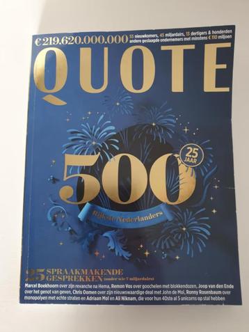 Quote 500 editie 2021 beschikbaar voor biedingen