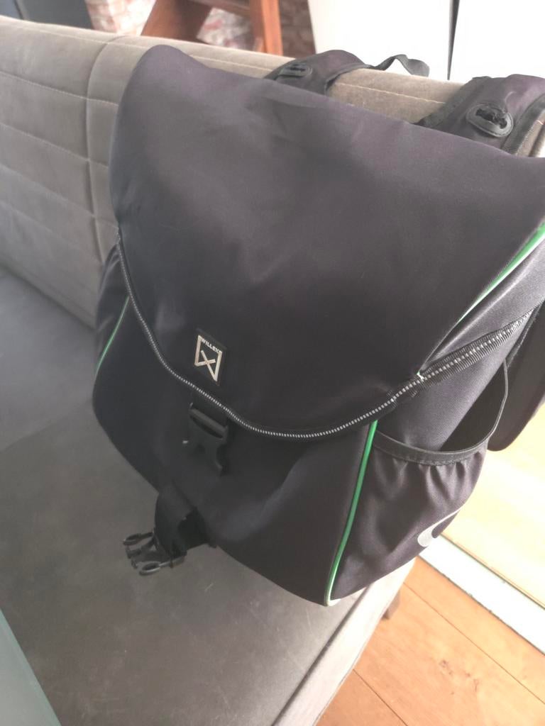 Willex dubbele fietstas - Zwart met groen accent, Ophalen of Verzenden, Gebruikt, Willex