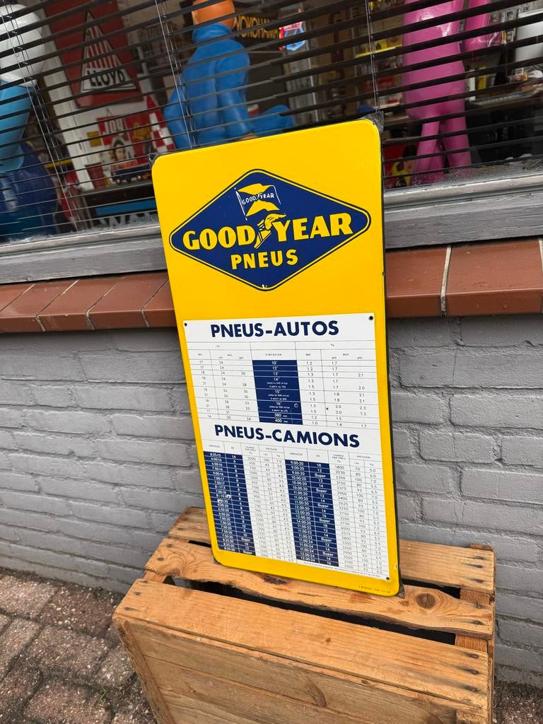 Vintage Goodyear Pneus Reclamebord - Garage Decoratie, Ophalen of Verzenden