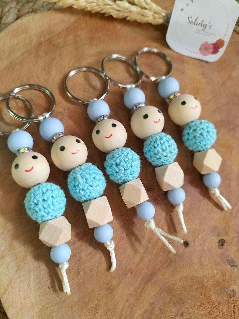 Nieuw, Gelukspoppetje sleutelhanger Blauwtint, Verzamelen, Sleutelhangers, Nieuw, Ophalen of Verzenden, Saluty's kinder- en kraamcadeaus