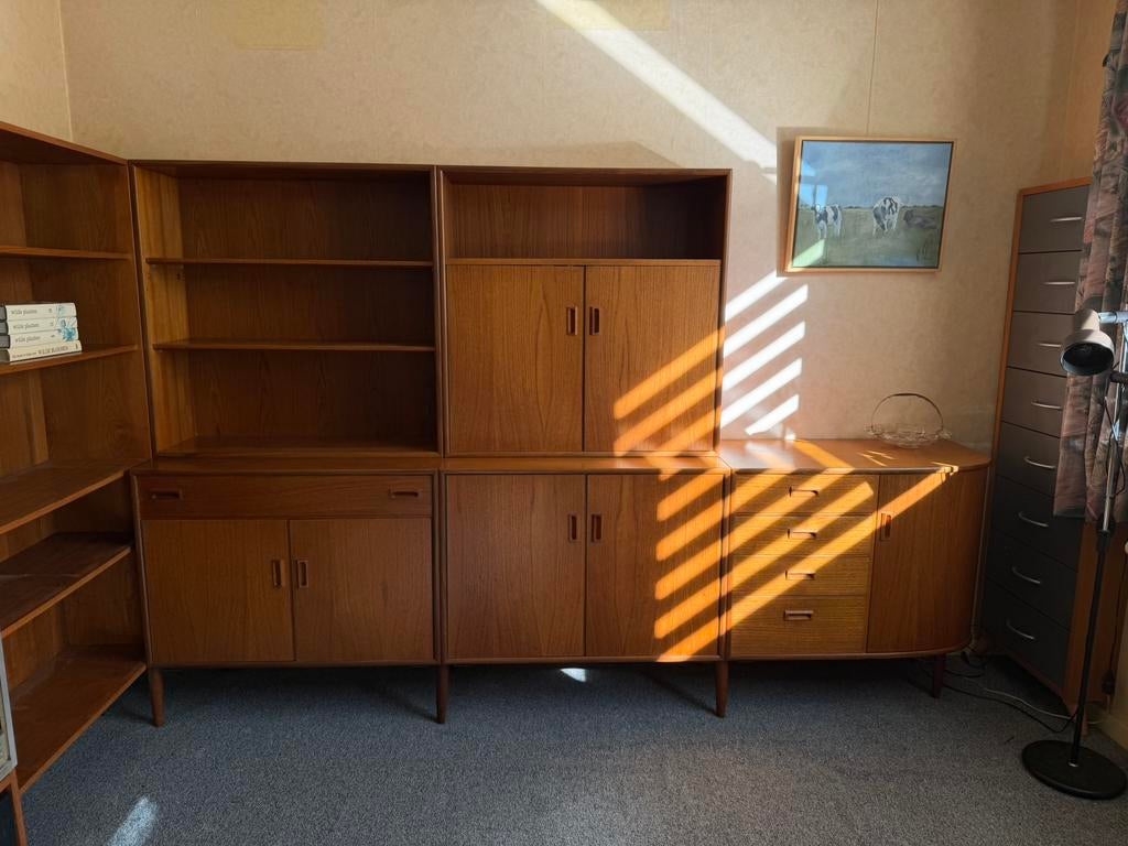 Prachtige Vintage Deens Design kast, Ophalen, Gebruikt, Teakhout, 300 cm of meer