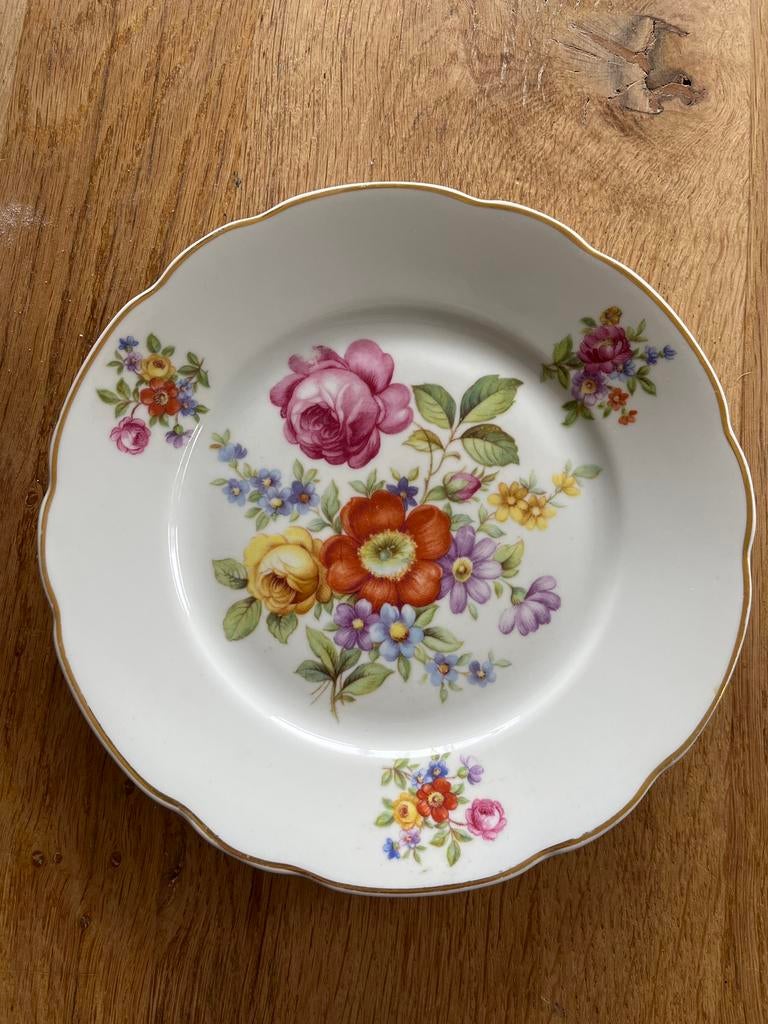 Vintage Cmielow bord met bloemendecor - Made in Poland, Ophalen of Verzenden