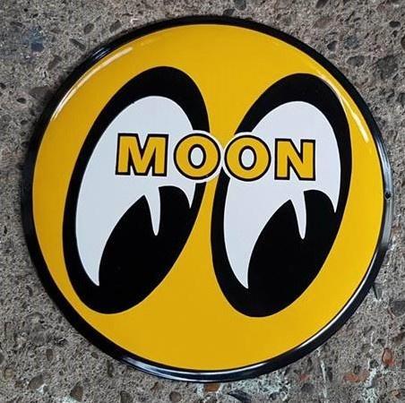 Moon eyes emaillen reclame bord USA garage showroom decor, Verzamelen, Merken en Reclamevoorwerpen, Zo goed als nieuw, Reclamebord