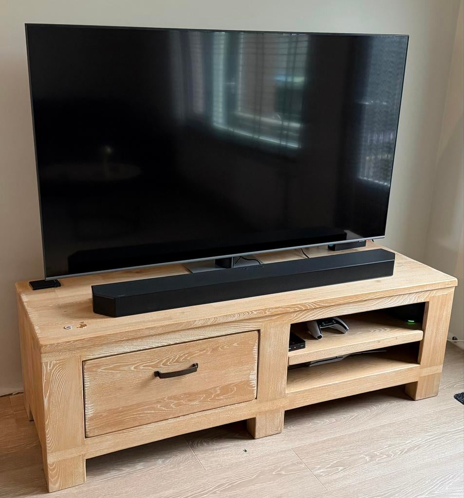 Henders en Hazel Cadro TV meubel van olmenhout, Huis en Inrichting, Kasten | Televisiemeubels, Ophalen, Gebruikt, 150 tot 200 cm