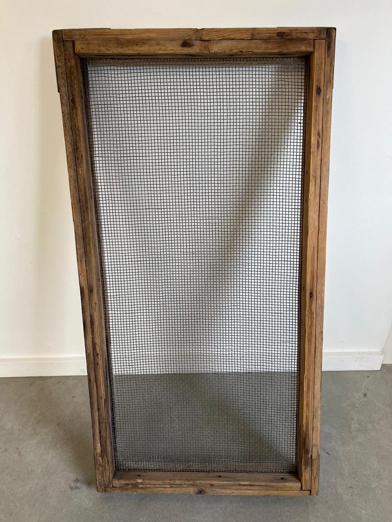 Decoratieve vintage houten zeef met verstevigde hoeken, Ophalen, Gebruikt