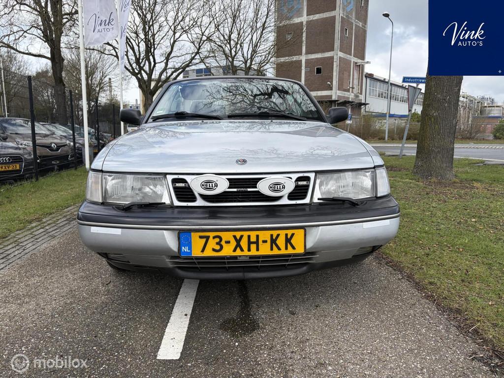 Saab 900 Cabrio 2.5 V6 SE, Auto's, Saab, Zwart, Cabriolet, 4 stoelen, Leder