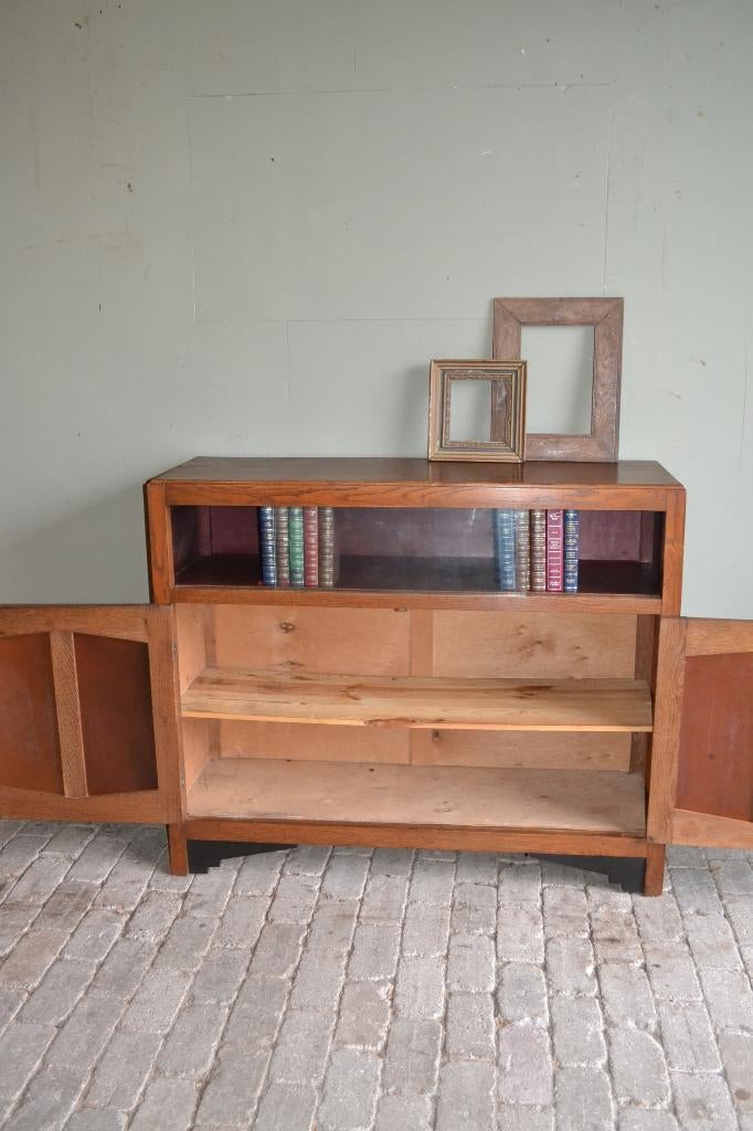 Prachtig antieke eiken houten Art Deco dressoir, vitrine, Verzenden