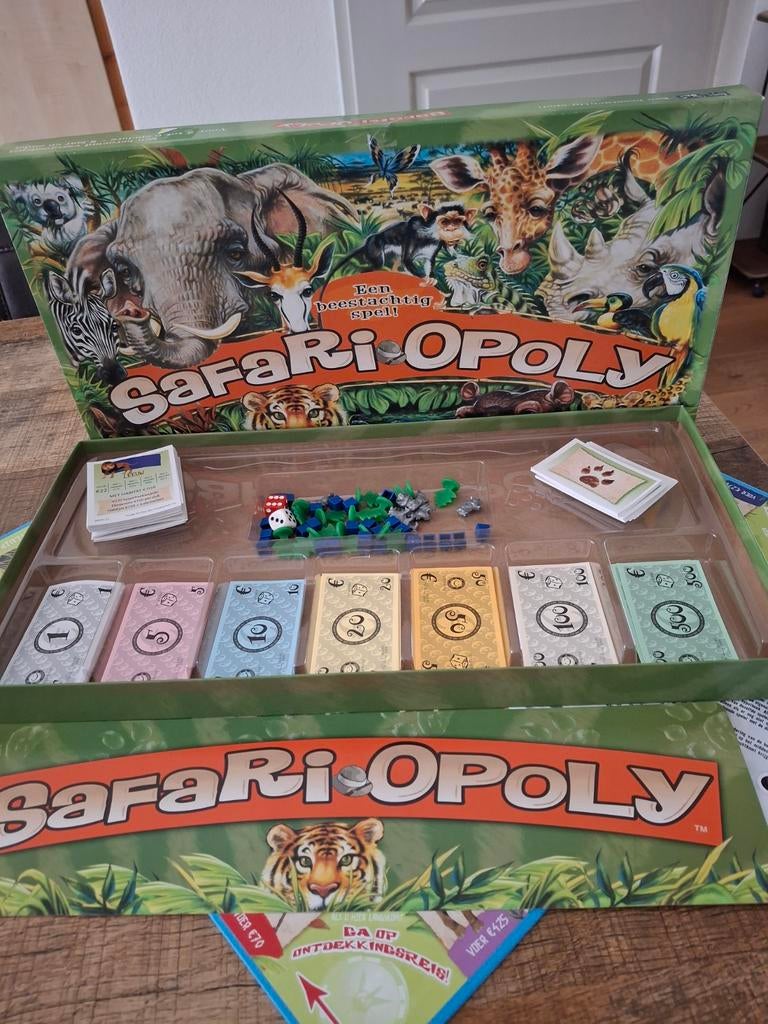 Safari opoly monopoly, Hobby en Vrije tijd, Gezelschapsspellen | Bordspellen, Ophalen of Verzenden