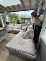 Croco hoekbank licht grijs/paars, Huis en Inrichting, Banken | Bankstellen, Gebruikt, Hoekbank, 300 cm of meer, 75 tot 100 cm