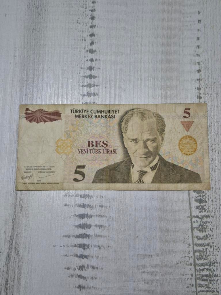Turkije 5 Yeni Türk Lirası 2005 - Mustafa Kemal Atatürk, Postzegels en Munten, Bankbiljetten | Europa | Niet-Eurobiljetten, Ophalen of Verzenden