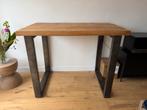 Houten hoge tafel met stalen poten, Huis en Inrichting, Ophalen