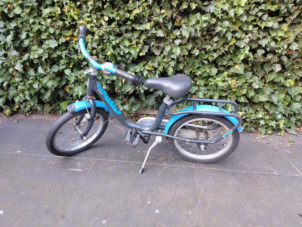 Blauwe Puky kinderfiets 16 inch, Fietsen en Brommers, Fietsen | Kinderfietsjes, Ophalen, Gebruikt, 16 tot 20 inch, Puky