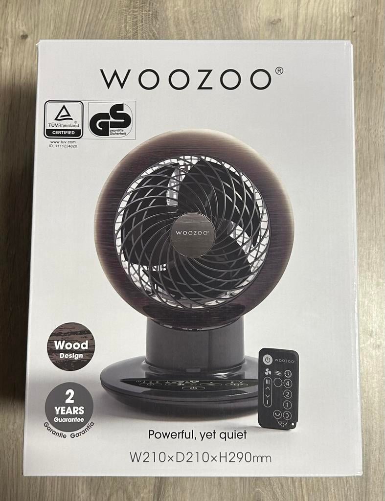 Nieuwe Woozoo Ventilator - Krachtig, Stil & Afstandsbedienin, Witgoed en Apparatuur, Ventilatoren, Ophalen of Verzenden, Ventilator met afstandsbediening