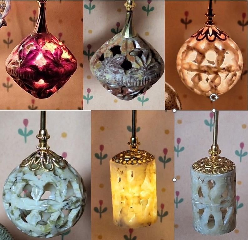 3 Speksteen lampjes voor het poppenhuis, prijs is per stuk, Ophalen of Verzenden, Zo goed als nieuw, Poppenhuis