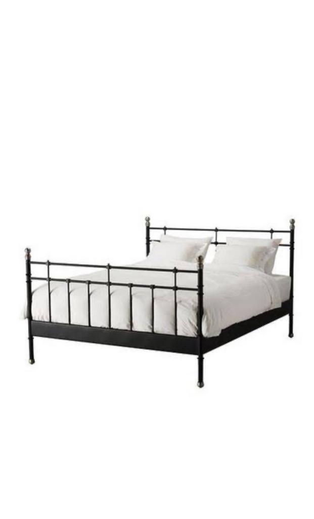 Svelvik IKEA bedframe 140x200, Huis en Inrichting, Slaapkamer | Bedden, Tweepersoons, 140 cm, 200 cm, Metaal, Zwart, Ophalen