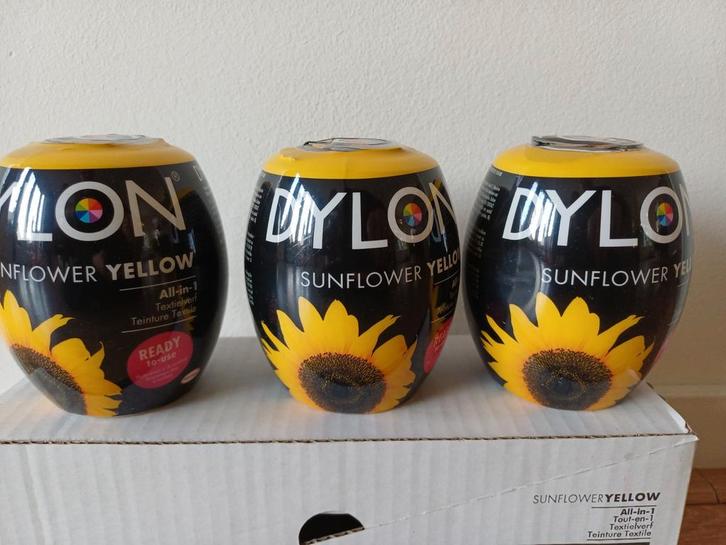 Dylon Textielverf Wasmachine Sunflower Yellow - 3 Stuks, Hobby en Vrije tijd, Knutselen, Ophalen of Verzenden