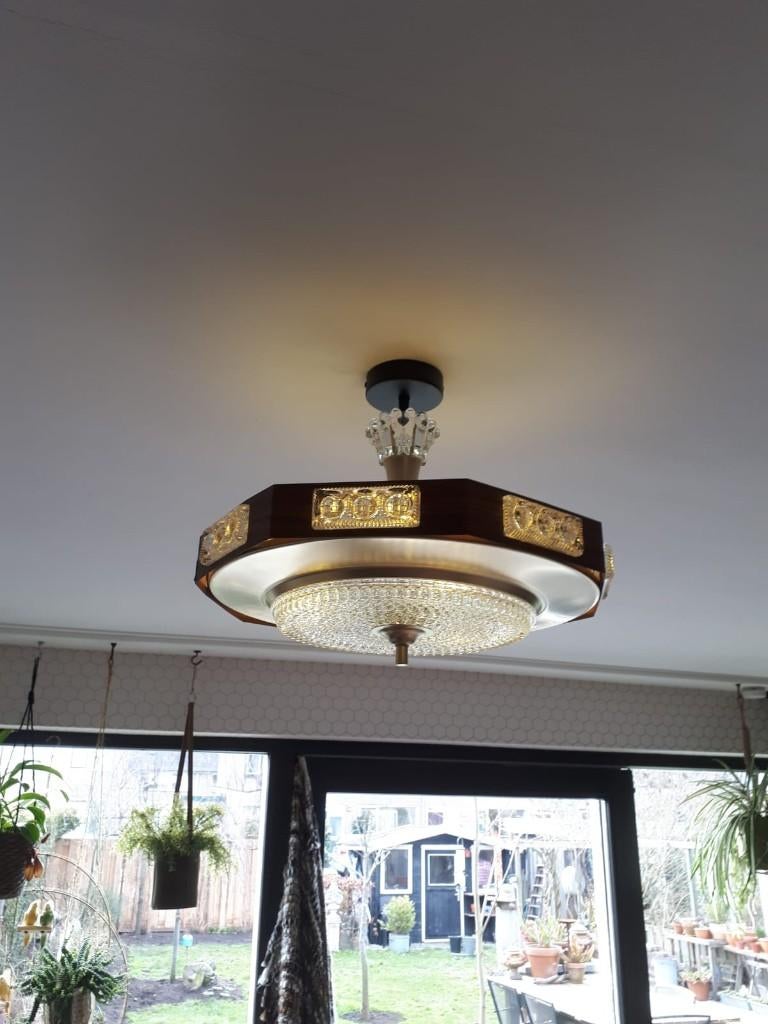 vintage lamp, Ophalen, Gebruikt, Vintage, Glas