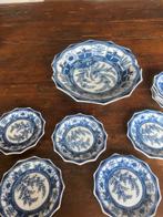 Lange Lijs gebakstel: schaal met 10 bordjes, blauw, Ophalen of Verzenden