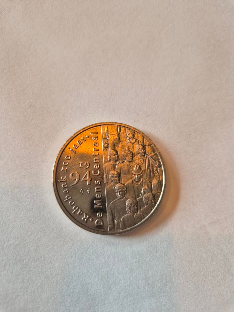 Zilveren munt 1994 Rabobank 100 jaar, Postzegels en Munten, Munten | Nederland, Koningin Beatrix, Zilver, Ophalen of Verzenden