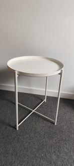 Wit bijzet tafeltje Ikea gladom, Huis en Inrichting, Ophalen of Verzenden, Rond, Minder dan 55 cm