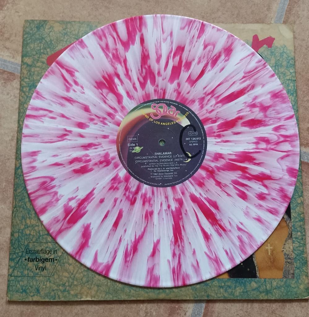 12'' Shalamar - Circumstantial evidence (MULTICOLOURED vinyl, Colored vinyl, Ophalen of Verzenden, Gebruikt, 12 inch