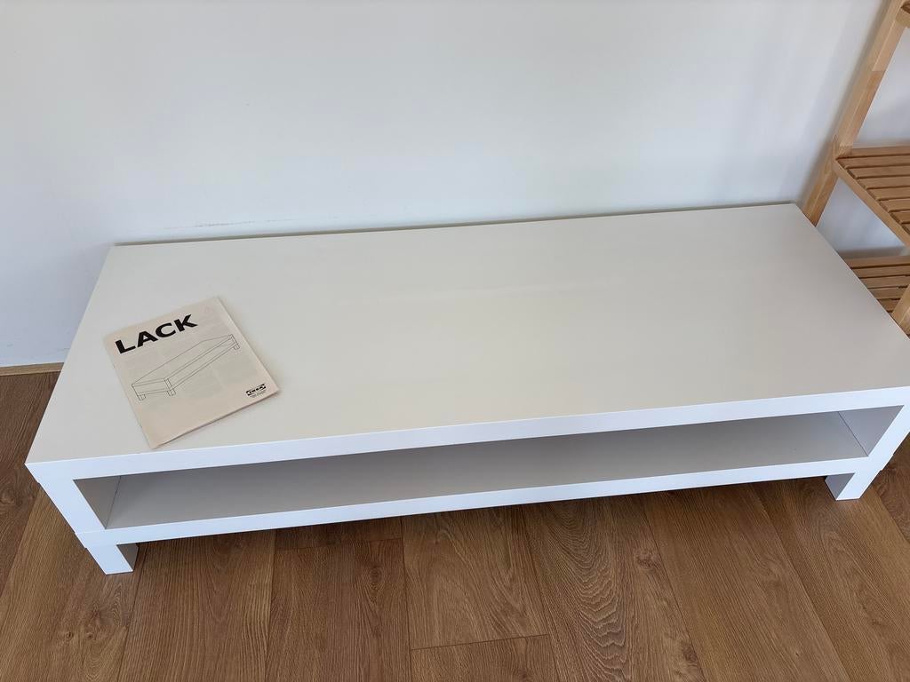 IKEA LACK TV-meubel wit 150x55 en 35 hoog, Ophalen, Kunststof, 100 tot 150 cm, Zo goed als nieuw