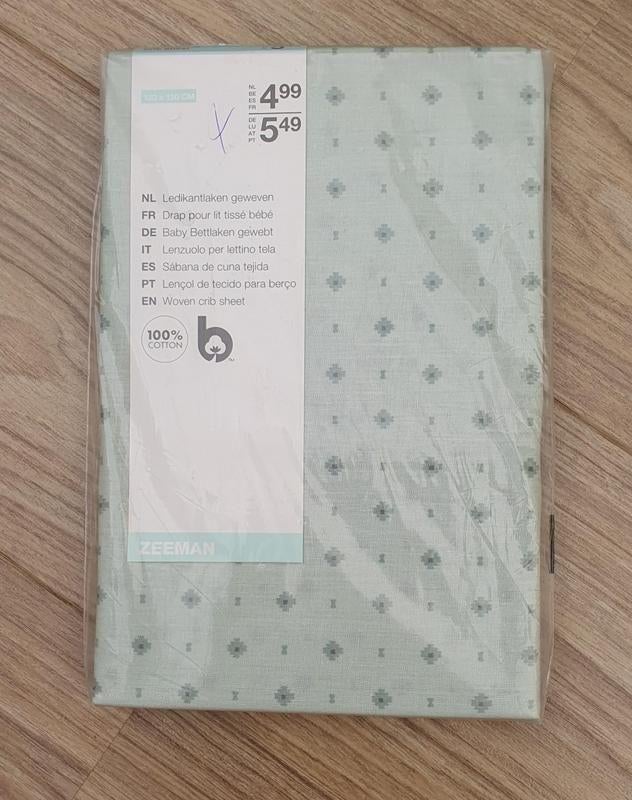 Zeeman mintgroen ledikantlaken 120x150 nieuw, Jongetje of Meisje, Overige typen, Nieuw, Ophalen of Verzenden