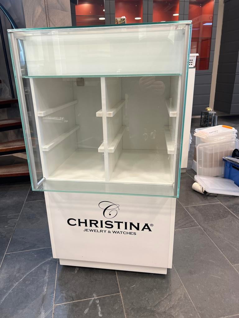 Christina Jewelry & Watches Vitrinekast met Glas, Huis en Inrichting, Kasten | Vitrinekasten, Ophalen, Met plank(en), Gebruikt