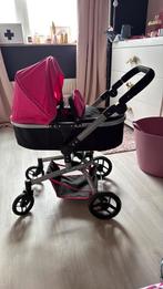 Poppenwagen kinderwagen buggy zwart roze, Ophalen, Zo goed als nieuw, Babypop