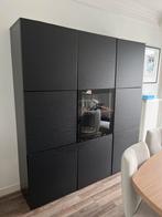 IKEA Besta kast - Zwart met glazen vitrine, Huis en Inrichting, Kasten | Overige, Ophalen, Zo goed als nieuw