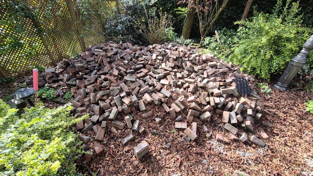Gebruikte klinkers voor tuin of oprit, Tuin en Terras, Ophalen, Gebruikt, Klinkers, 10 m² of meer