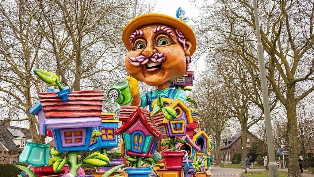 Huisjes carnavalswagen, Hobby en Vrije tijd, Ophalen, Gebruikt, Versiering, Oranje of Koningsdag