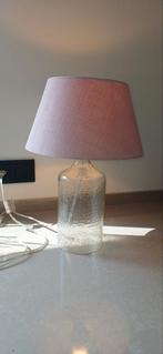 Schemerlamp, rose kap , glazen voet, Ophalen, Minder dan 50 cm