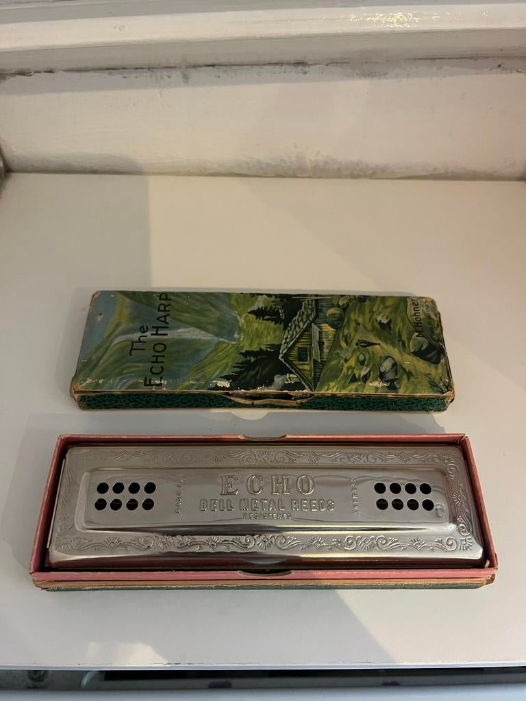 Hohner The Echo Harp Mondharmonica met doosje, Muziek en Instrumenten, Gebruikt, Overige typen, Ophalen of Verzenden, Met koffer of doosje