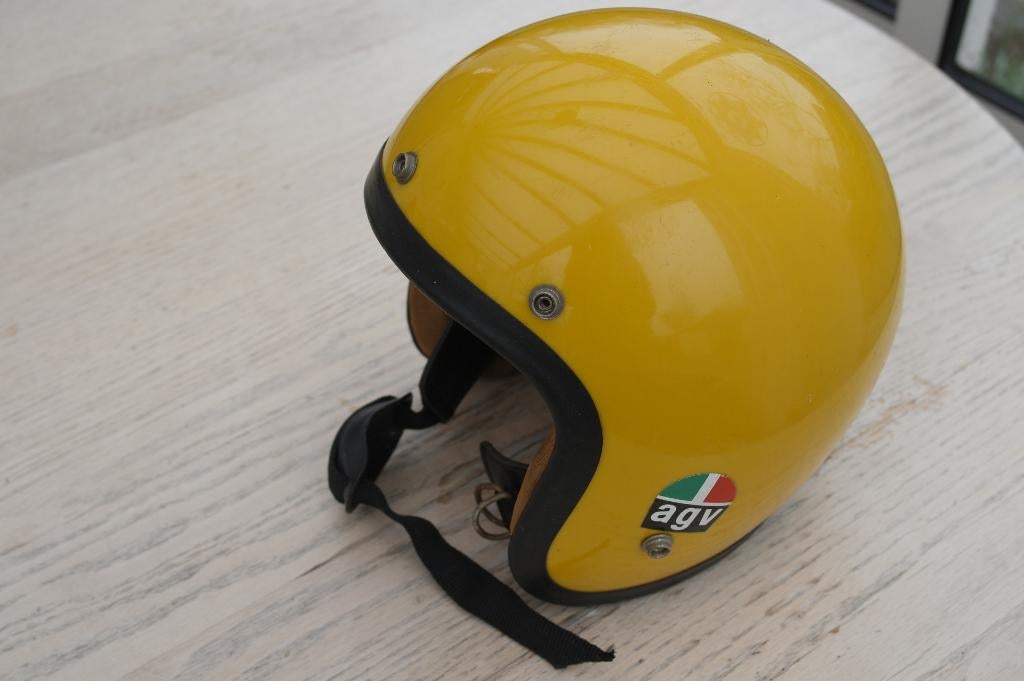 Te koop:  mooie brommerhelm jaren 70, Fietsen en Brommers, Brommerhelmen, Ophalen, Gebruikt, Large