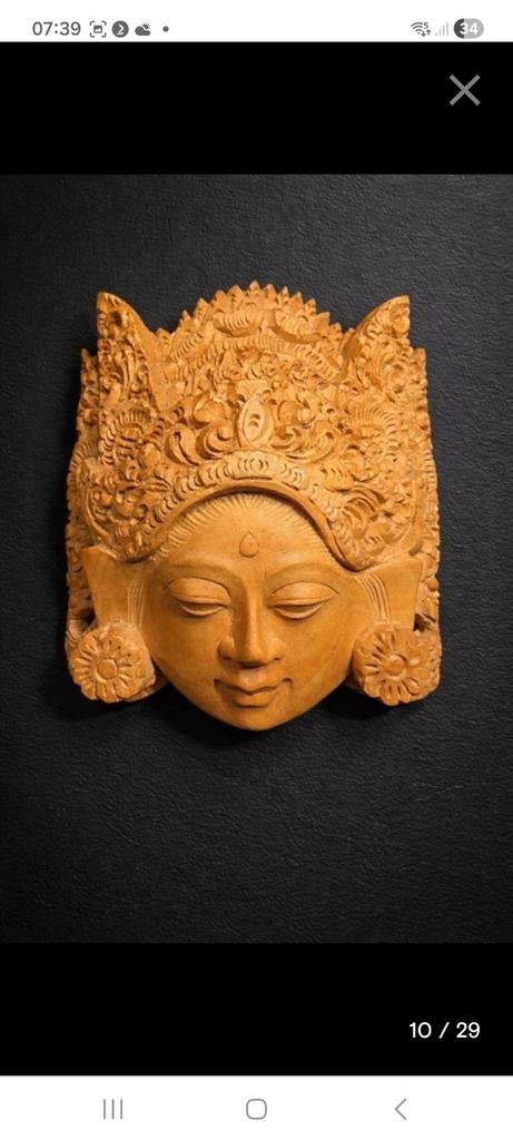 Balinees houtsnijwerk masker, Antiek en Kunst, Ophalen of Verzenden