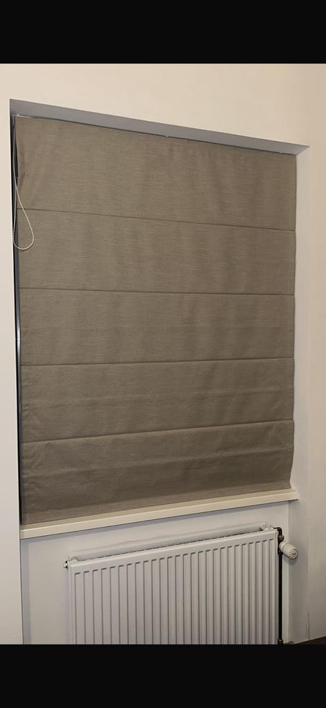 Vouwgordijn (verduisterend), Ophalen, 100 tot 150 cm, Beige, Zo goed als nieuw